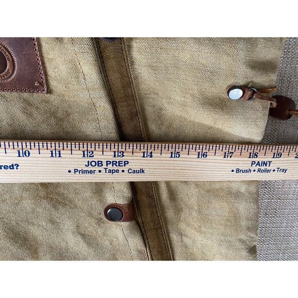 Urban Edge By Canyon Outback Tan Linen Cotton Leather Tote Travel Bag - Picture 7 of 16